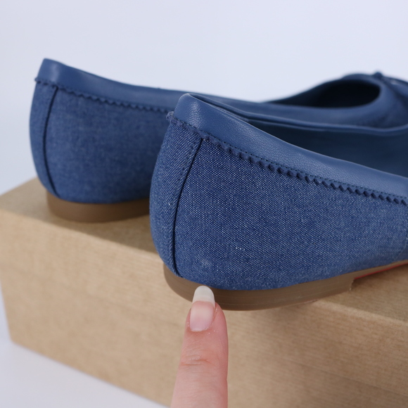 Christian Louboutin 41 Mamadrague Square Toe Ballerina Denim Blue Flats E834 - Picture 10 of 15